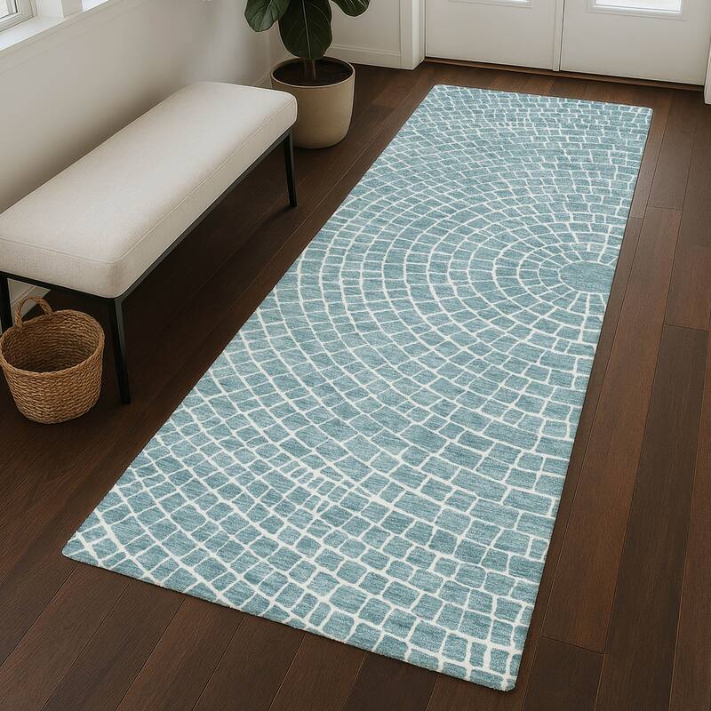 Machine Washable Indoor/ Outdoor Modern Gravity Chantille Rug