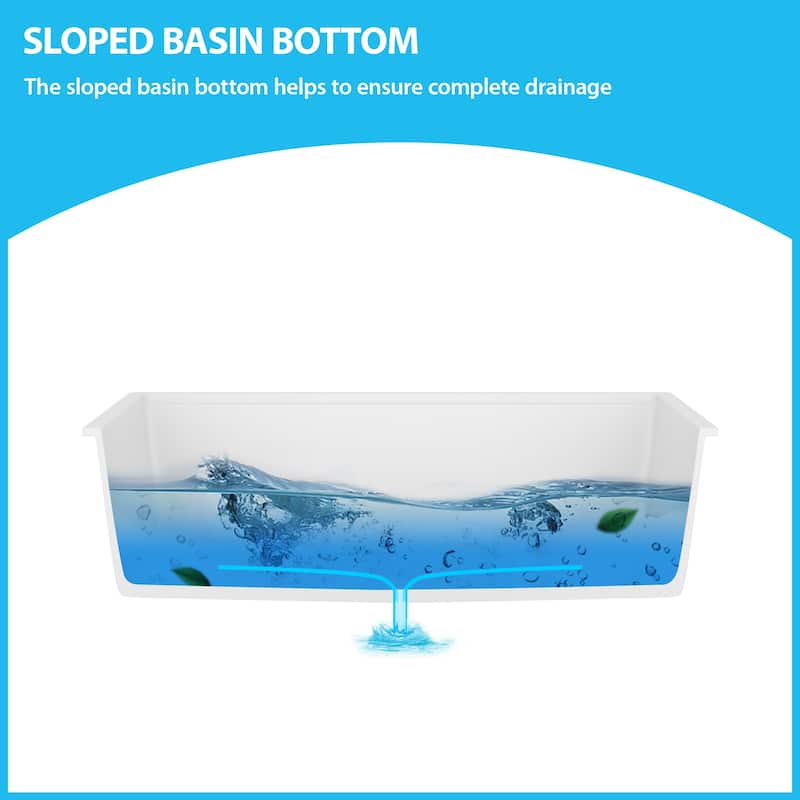 Kichae Granite Composite Drop-in Sink 33 inch White Workstation Sink - 33"x22"x10"