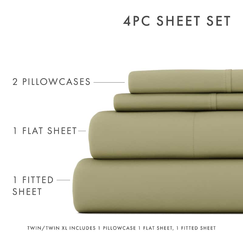 Becky Cameron Ultra-Soft Deep Pocket 4 Piece Microfiber Bed Sheet Set