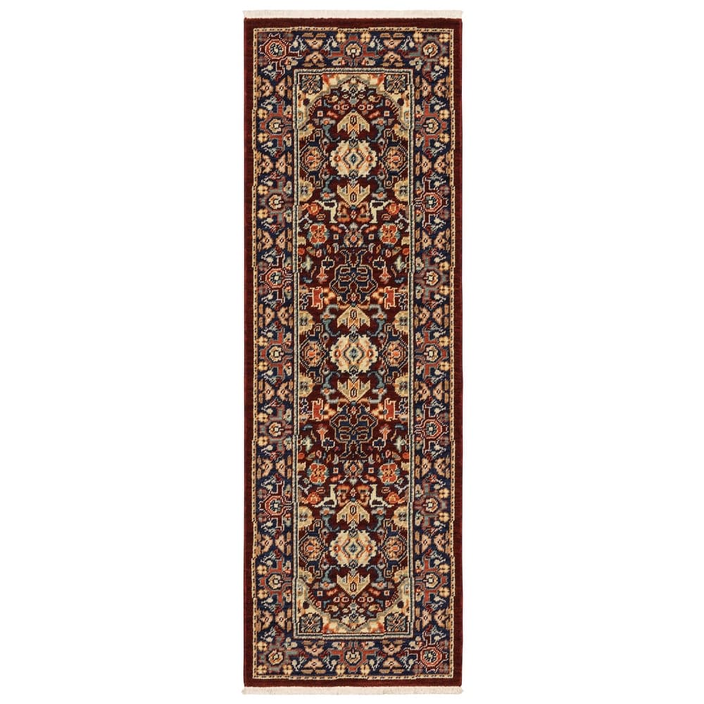 Style Haven Leander Intricate Medallion Fringed Wool Blend Area Rug