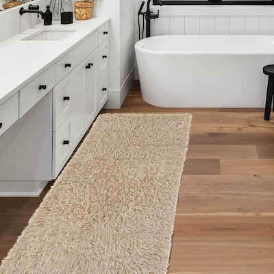 Linon Flokati Heavy Tan Rug (2' x 8') - 2'4" x 8'6" Runner