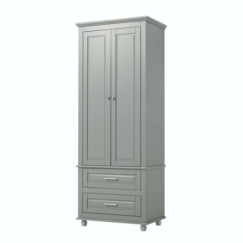 Tall Storage Cabinet with Two Drawers