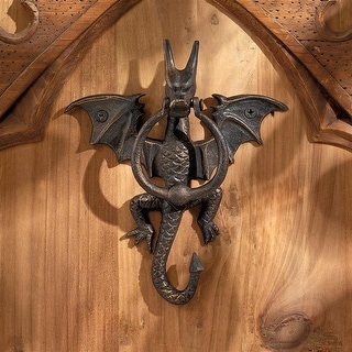 Design Toscano Tintagel Castle Dragon Foundry Iron Door Knocker - Multi