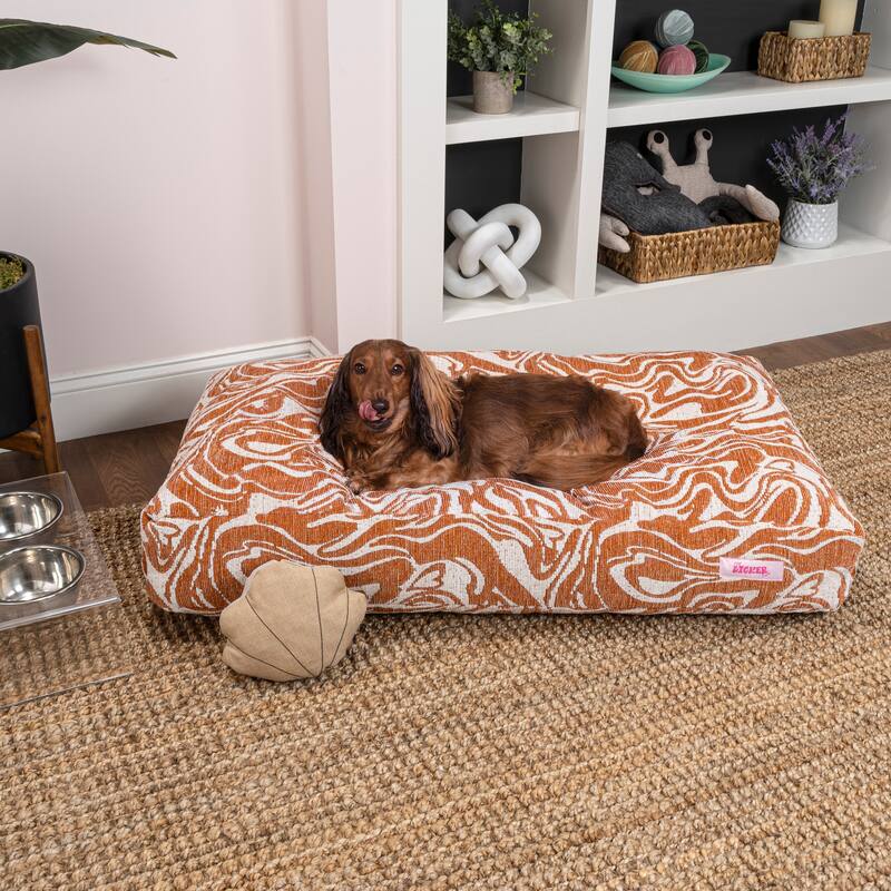 Mabel Designer Modern Ultra Soft Reversible Plush Rectangular Pet Bed with Washable Cover