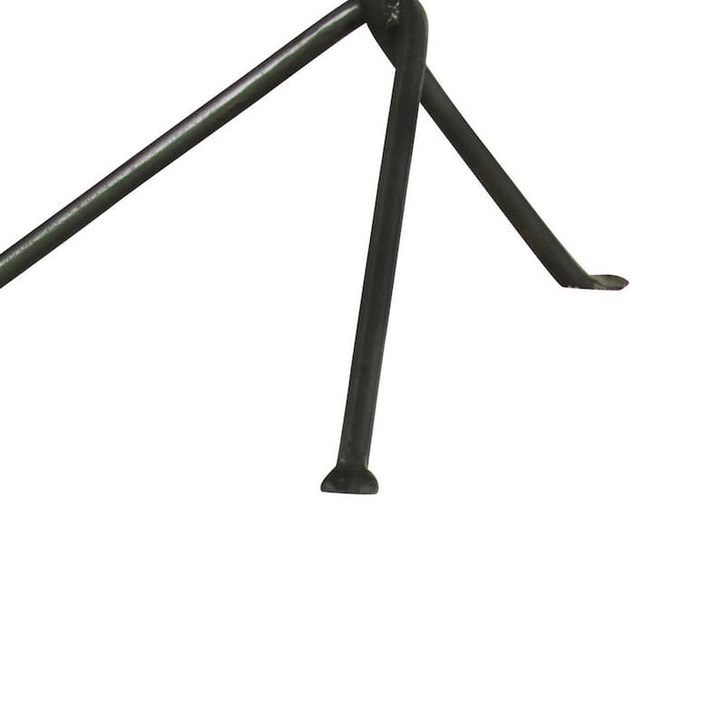 20 Inch Modern Square Accent Table, Gray Metal Tripod Base, Dark Brown Wood