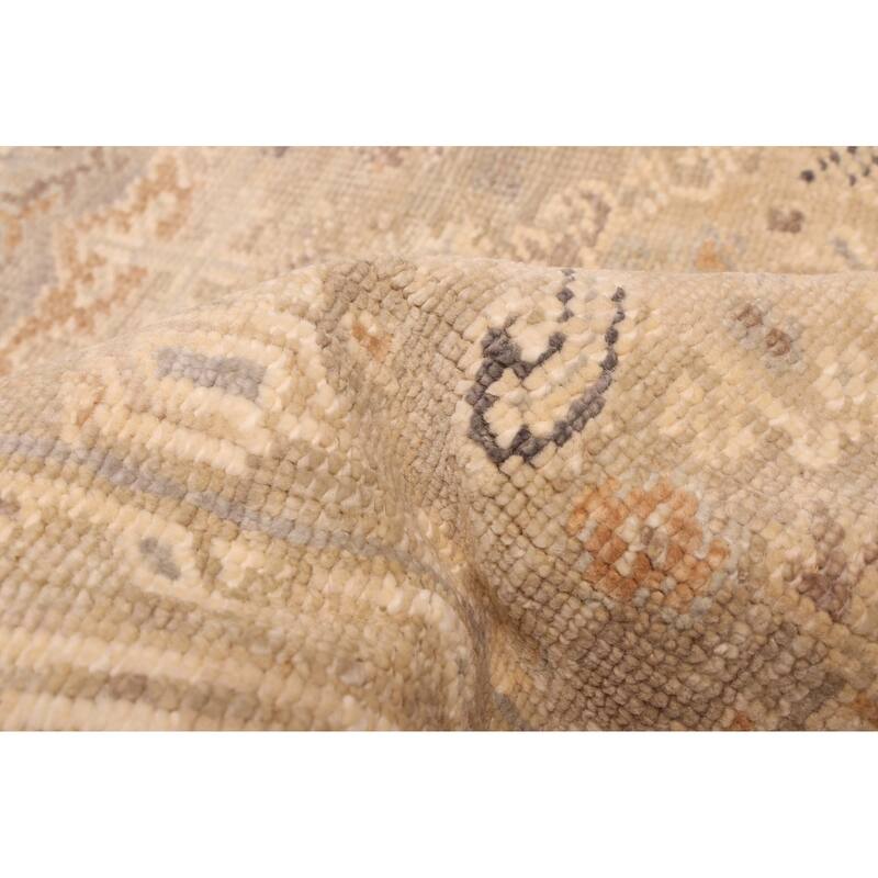 ECARPETGALLERY Hand-knotted Kavya Oushak Light Khaki Wool Rug - 5'11 x 9'0