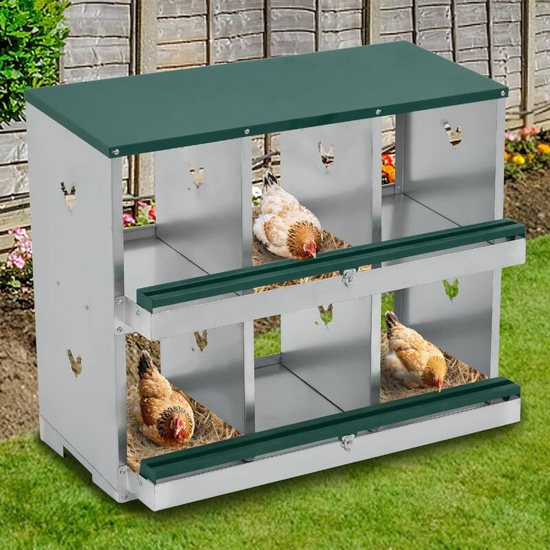 6 Compartment Nesting Box, Chicken Laying Box, Easy to Clean and Install