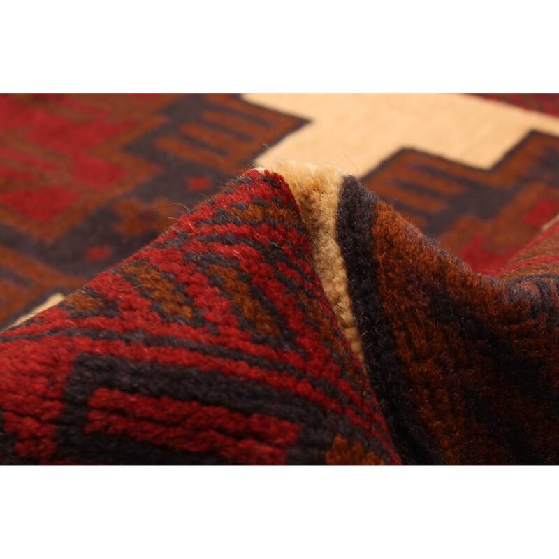 ECARPETGALLERY Hand-knotted Baluch Cream Wool Rug - 3'6 x 6'7