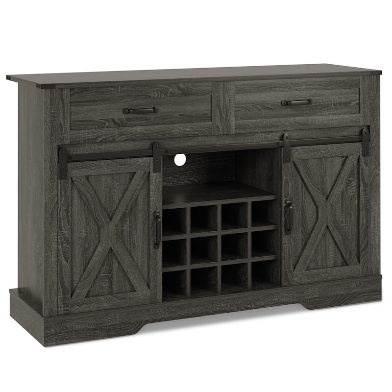 Royalcraft 51.96 Inch Bar Cabinet with Wine Rack and Large Storage