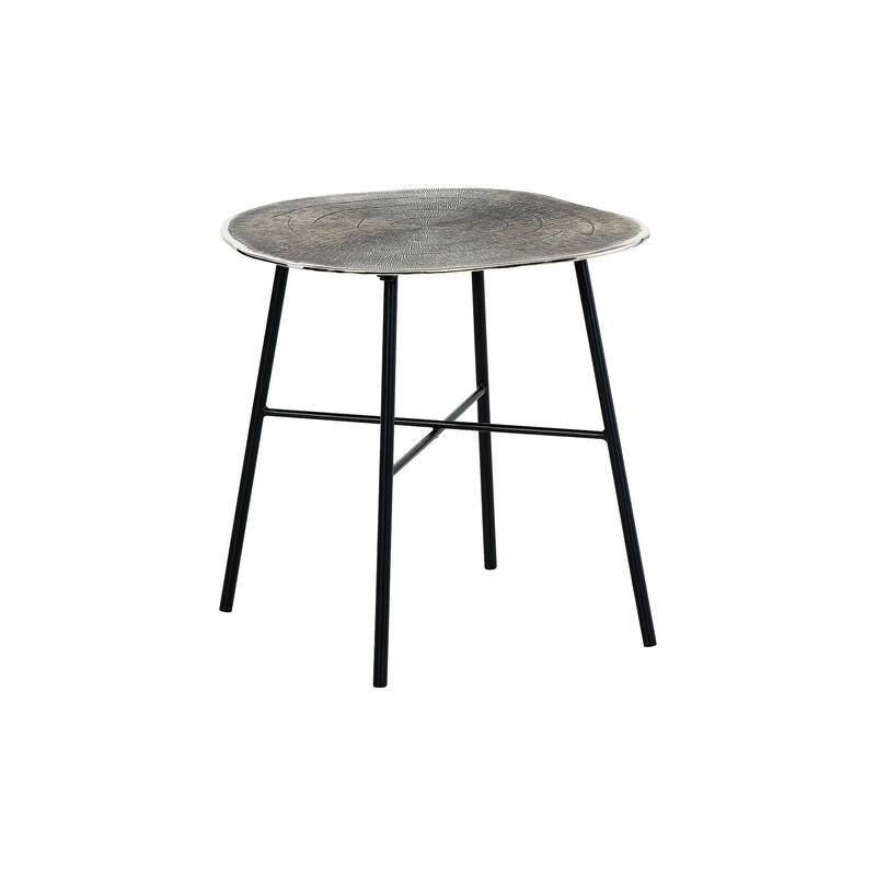 Ashley Furniture Laverford Chrome/Black Round End Table - 25"W x 24"D x 23"H