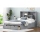 preview thumbnail 6 of 28, Full Size Platform Bed with Storage Headboard and 2-Drawers, Grey