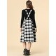 preview thumbnail 18 of 21, Women Vintage Plaid A-Line Overall Suspender Midi Skirt