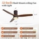preview thumbnail 27 of 75, Sofucor 42/52 Inch Low Profile Flush Mount Ceiling Fan with Light,Remote Control,Solid wood/ABS Blades,Reversible Quiet DC Motor