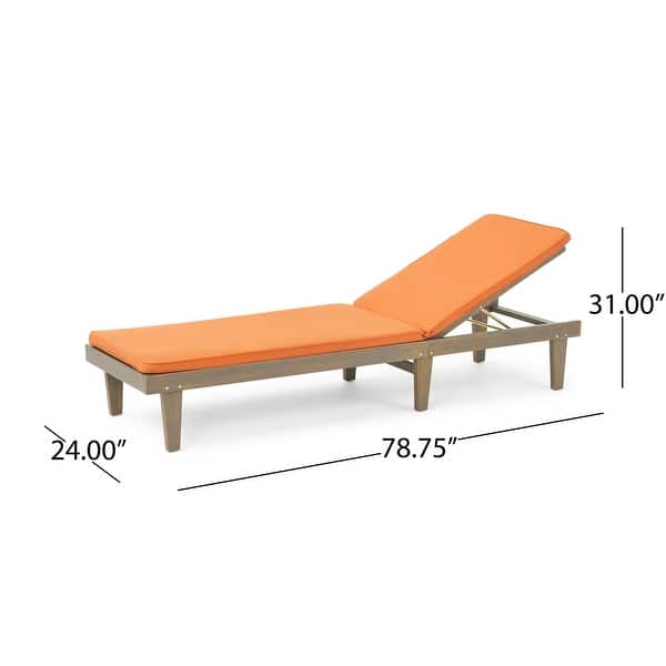 Nadine Outdoor Acacia Wood Cushioned Chaise Lounge Set by Christopher