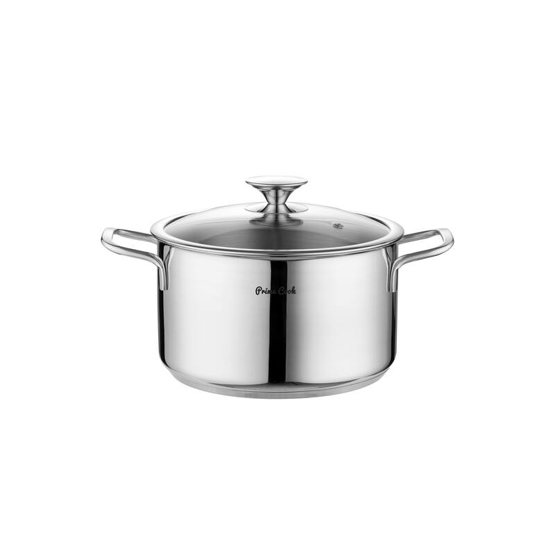 Prime Cook 18/10 Stainless Steel Soup Pot with Lid (3 sizes) - 4.0 quart