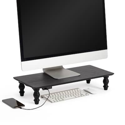 Jani Wood Monitor Stand Riser Desk - Ergonomic Design Stand, Desktop Organizer Table for Home, Office Workspace, Gaming Desk