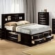 preview thumbnail 1 of 6, Furniture of America Brent Kids Storage Platform Bed with Drawers and Bookcase Headboard Black