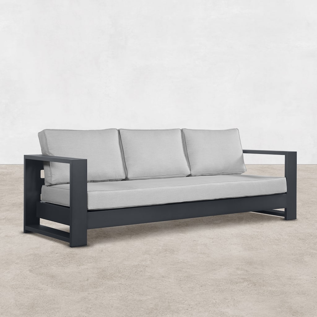 Benton 92.52" Outdoor Aluminum 3-Seater Sofa
