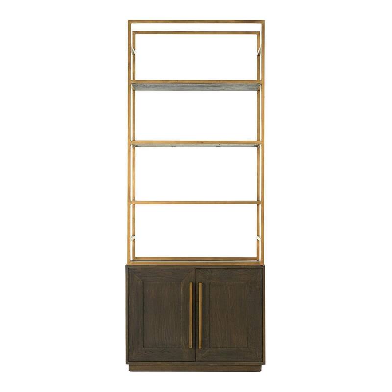 48-Inch High 4-Shelf Wooden Bookcase with Taupe Finish and Open Concept Shelves for Storage and Display - 14