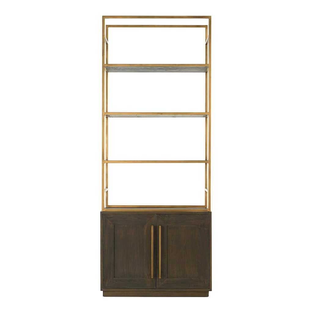 48-Inch High 4-Shelf Wooden Bookcase with Taupe Finish and Open Concept Shelves for Storage and Display - 14