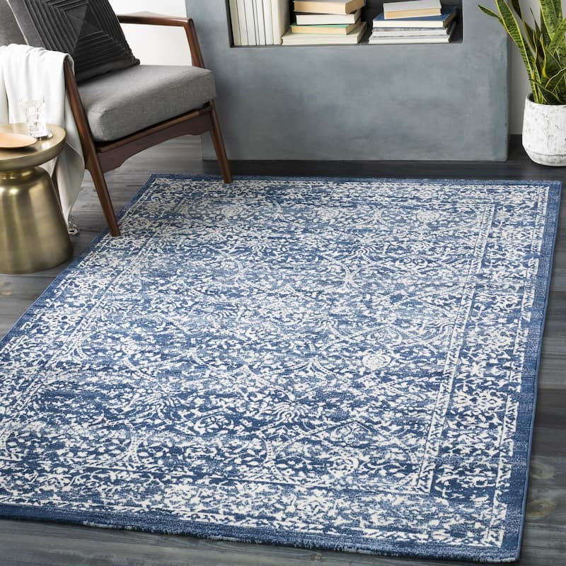 Livabliss Roma Distressed Medallion Area Rug - 8' 11" x 12' 4" - Navy