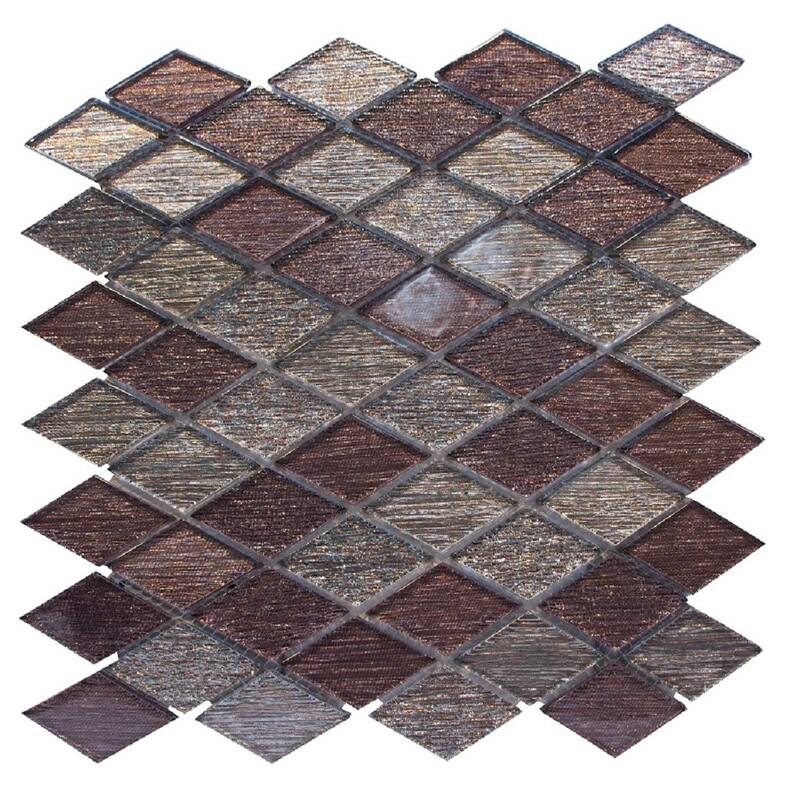 The Tile Life Cosmos Rhombus 12x12 Bronze Glass Backsplash Wall Tile