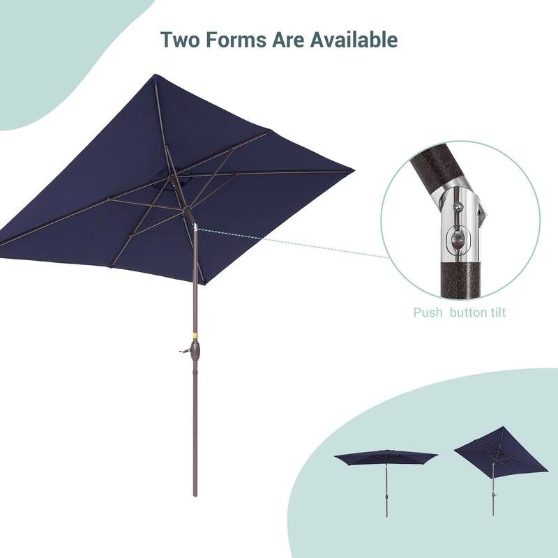 AOOLIMICS 10×6.5FT Rectangular Patio Umbrella with UV Protection, Easy Tilt, and Wind-Resistant Features