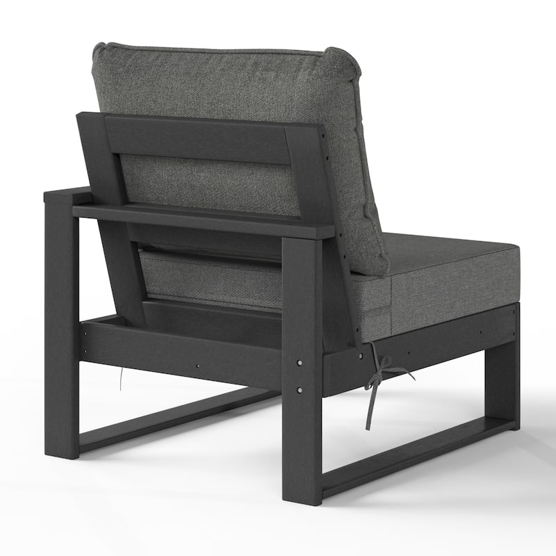 Polytrends Endless Patio Deep Seating Right Arm Chair with Gray Frame