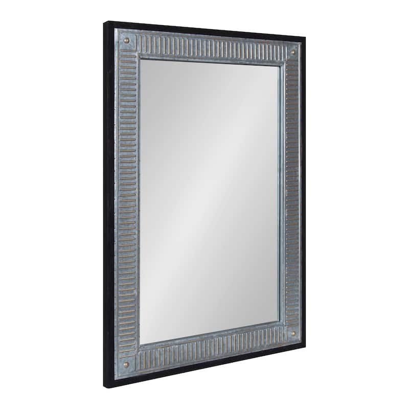 Kate and Laurel Deely Wood and Metal Wall Mirror - 27x39 - Black