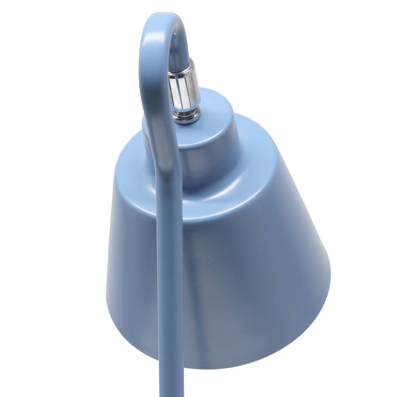 Modern Metal Desk Lamp with Dual USB Charging Ports Adjustable Arm Multiple Colors - 7.28” x 5.60” x 16”