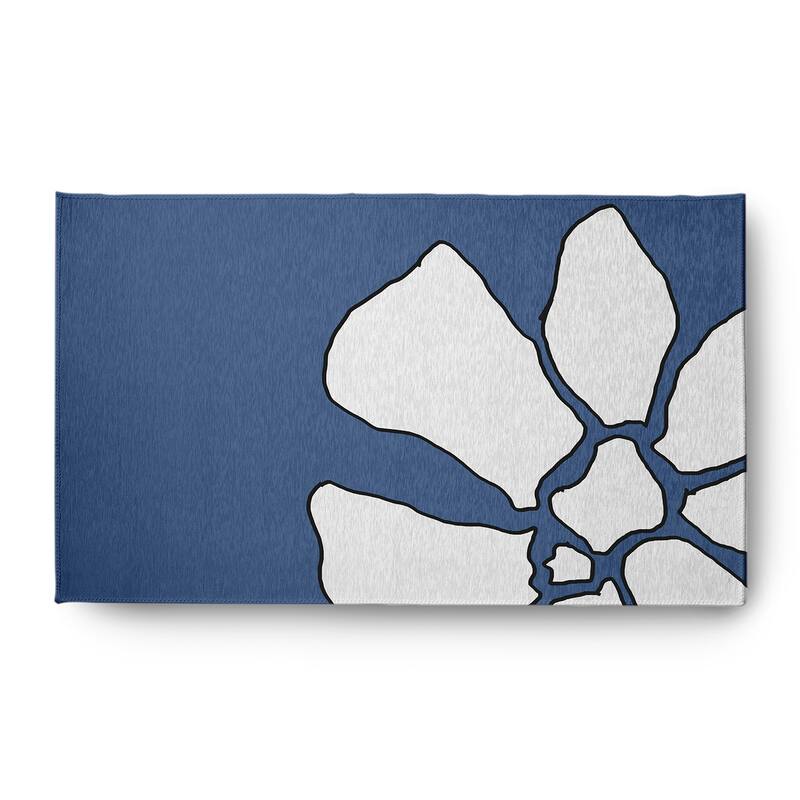 Petal Lines Spring Chenille Indoor/Outdoor Rug - Blue - 3' x 5'