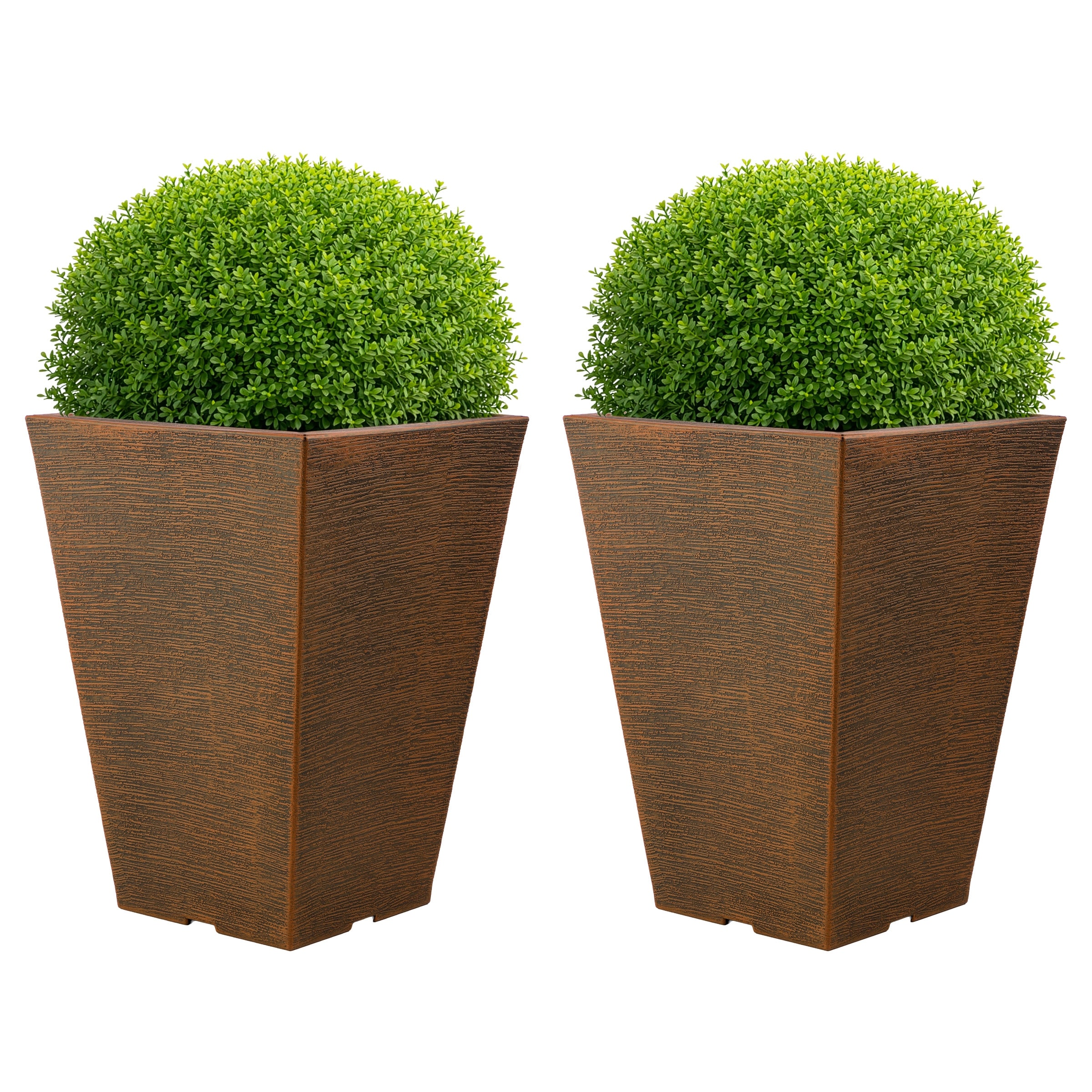 2-Pack Large Outdoor Planters 13.75-Inch Tall Planters for Outdoor or Indoor Pots for Plants Plastic Flower Pots for Patio