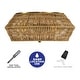 preview thumbnail 8 of 6, C Cattleya 2-Light Natural Rattan Flush Mount Ceiling Light - 16 in.