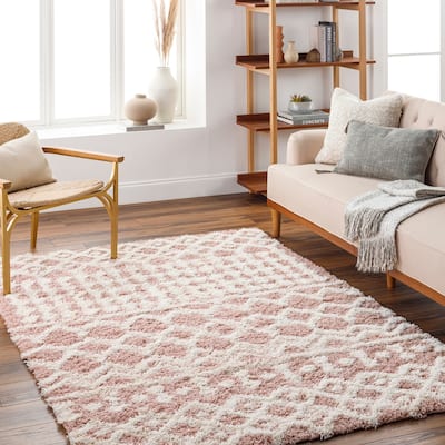 Livabliss Newton Geometric Moroccan Trellis Shag Area Rug