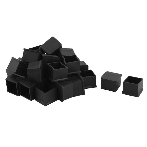 Unique Bargains Rubber Square Shape Furniture Table Leg Foot Cover Cap Black 30mm x 30mm 30 Pcs