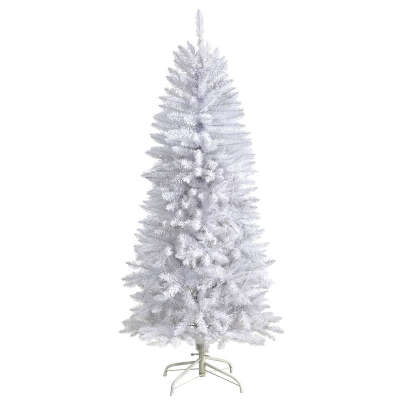 5' White Slim Silhouette Artificial Christmas Tree, Unlit - 5 Foot