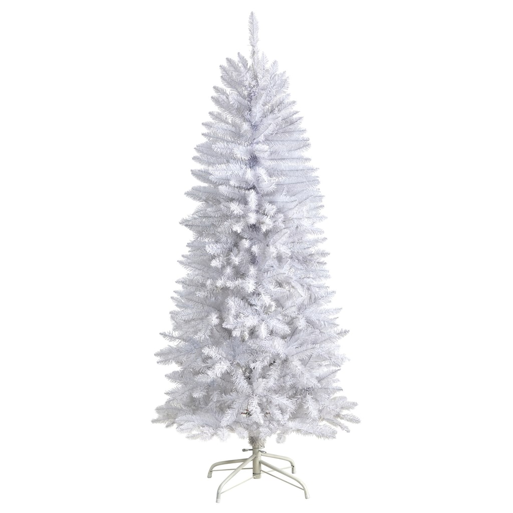 5' White Slim Silhouette Artificial Christmas Tree, Unlit - 5 Foot