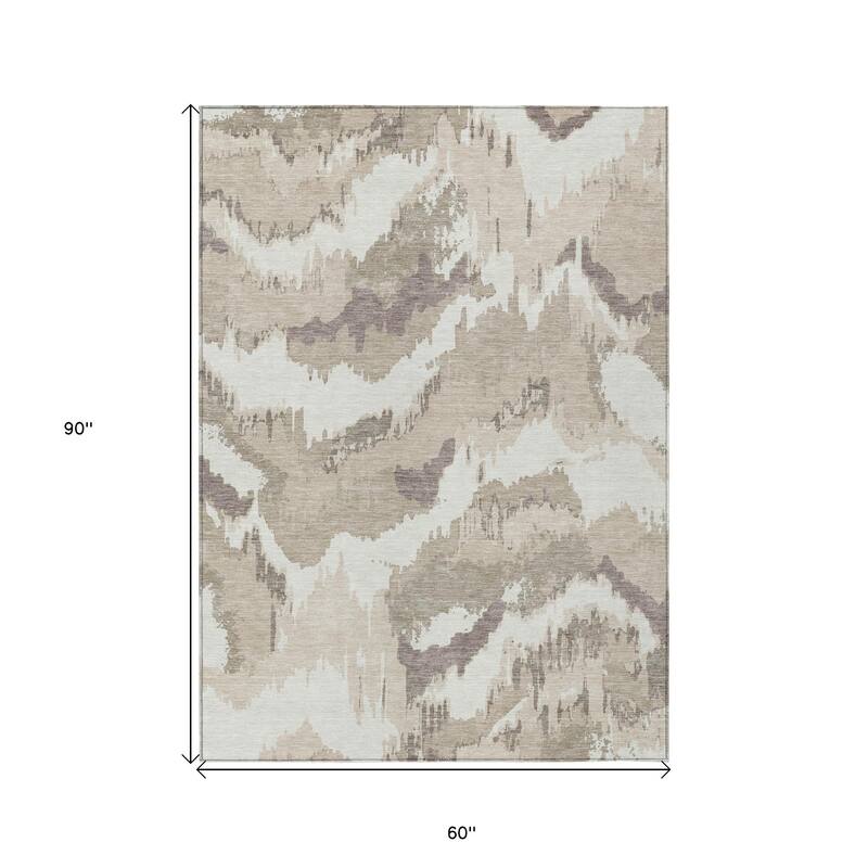 HomeRoots Abstract Transitional Rectangle Outdoor Rug
