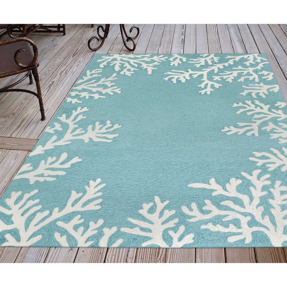 Liora Manne Capri Coral Border Indoor/Outdoor Rug