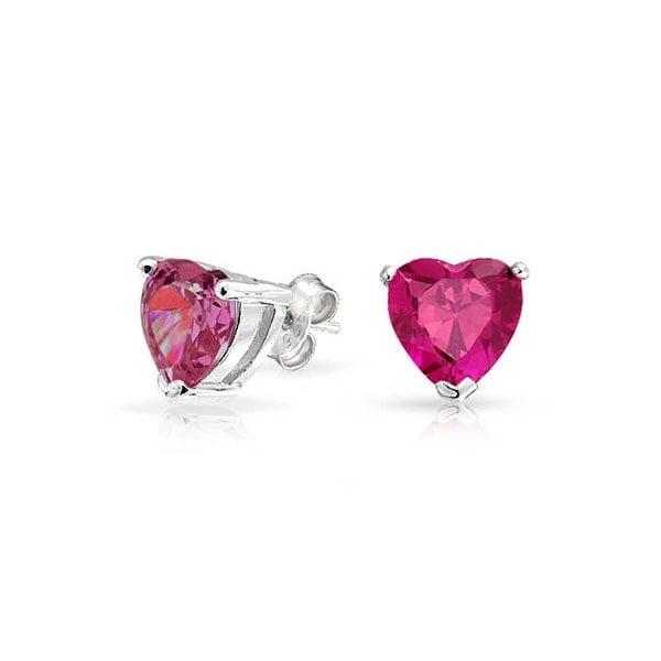 heart shaped stud earrings silver