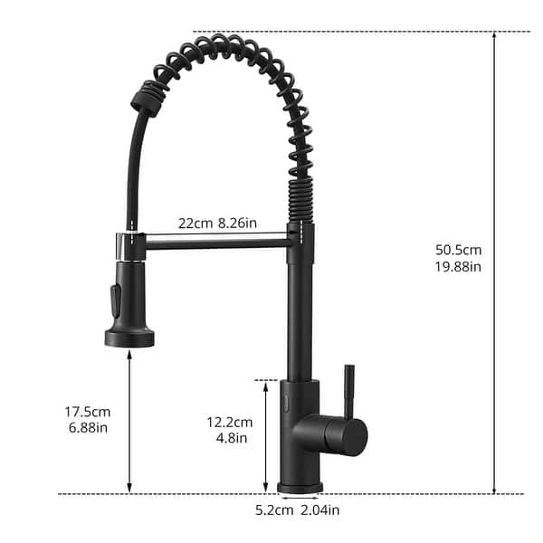 Kitchen Faucets with Two Sprayer 304 Stainless Steel Black ...