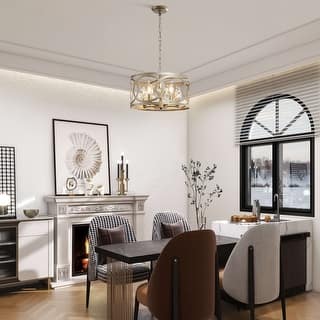 Aurelia 5-light Metal Cage Drum Pendant Chandelier