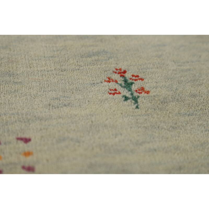 Hand Knotted Oriental 100% Wool Carpet Tribal Animal Pictorial Green Gabbeh Area Rug - 5' 0'' X 3' 0''