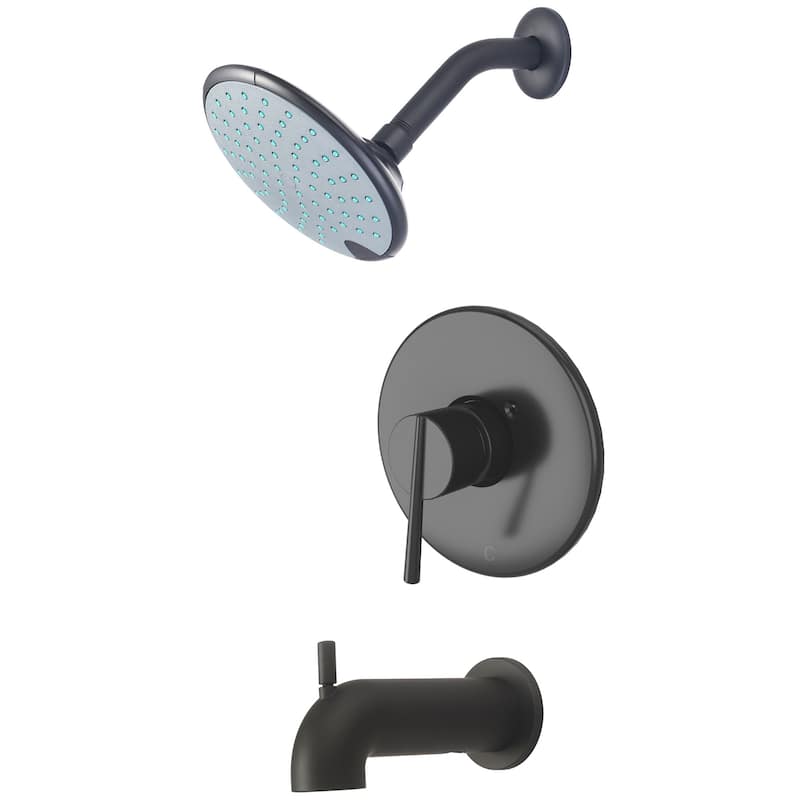 Olympia Faucets T-2384-7S i2v Tub and Shower Trim Package with 1.75 - Matte Black
