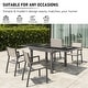 preview thumbnail 11 of 21, VredHom Outdoor Tempered Glass Top Aluminum Extendable Dining Table - 35.4 in W x 35.4-70.9 in L x 29.5 in H
