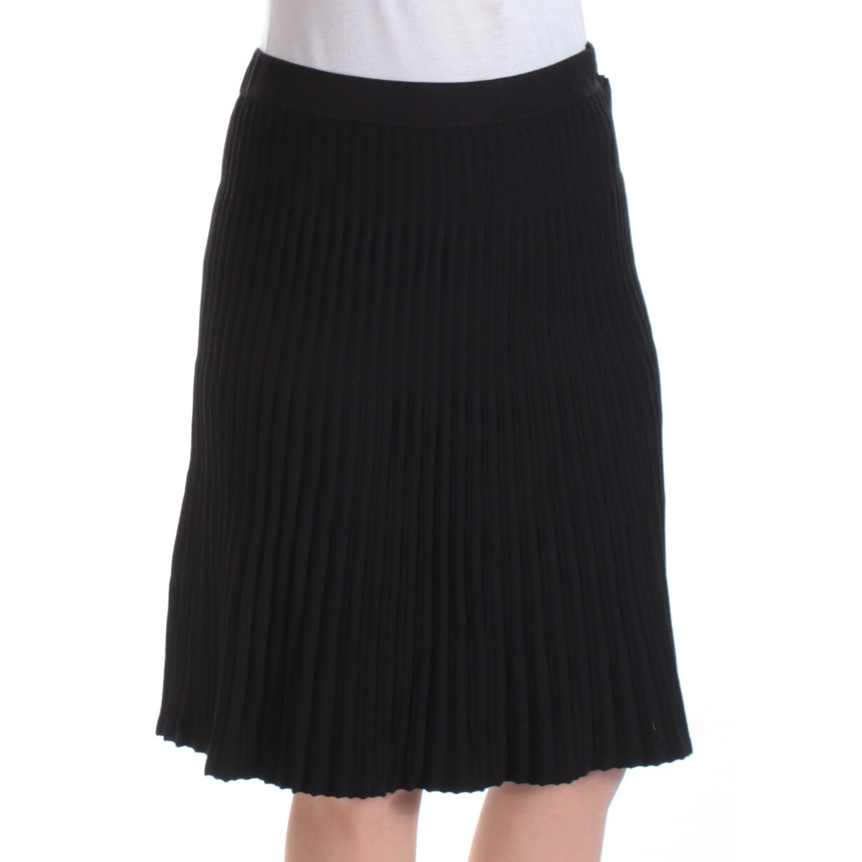 Shop Anne Klein Womens Black Pleated Knee Length Pencil Wear To