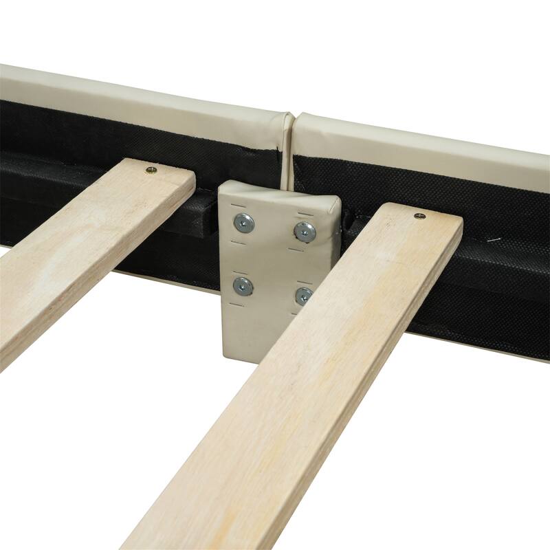 Queen & Twin XL Size Upholstered Platform Bed - PU Leather