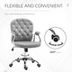 preview thumbnail 7 of 7, Button Tufted Desk Chair, Velvet Vanity Chair with Back and Wheels, Swivel Rolling Chair with Adjustable Height - N/A