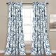 preview thumbnail 17 of 29, Lush Decor Dolores Room-darkening Floral Curtain Panel Pair 52" W x 108" L - Blue