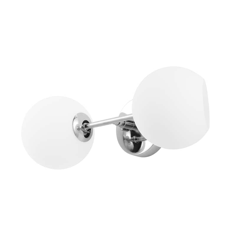 SAFAVIEH Rakhee 2-Light Globe Bathroom Vanity Wall Sconce (LED Bulbs Included) - 17.5 In. W x 7 In. D x 6 In. H - 18Wx7Dx6H